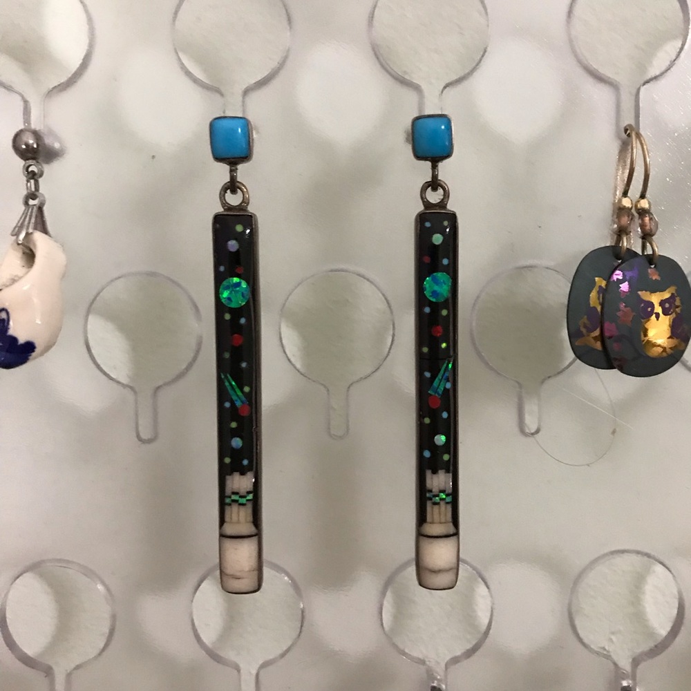 Sterling silver space earrings